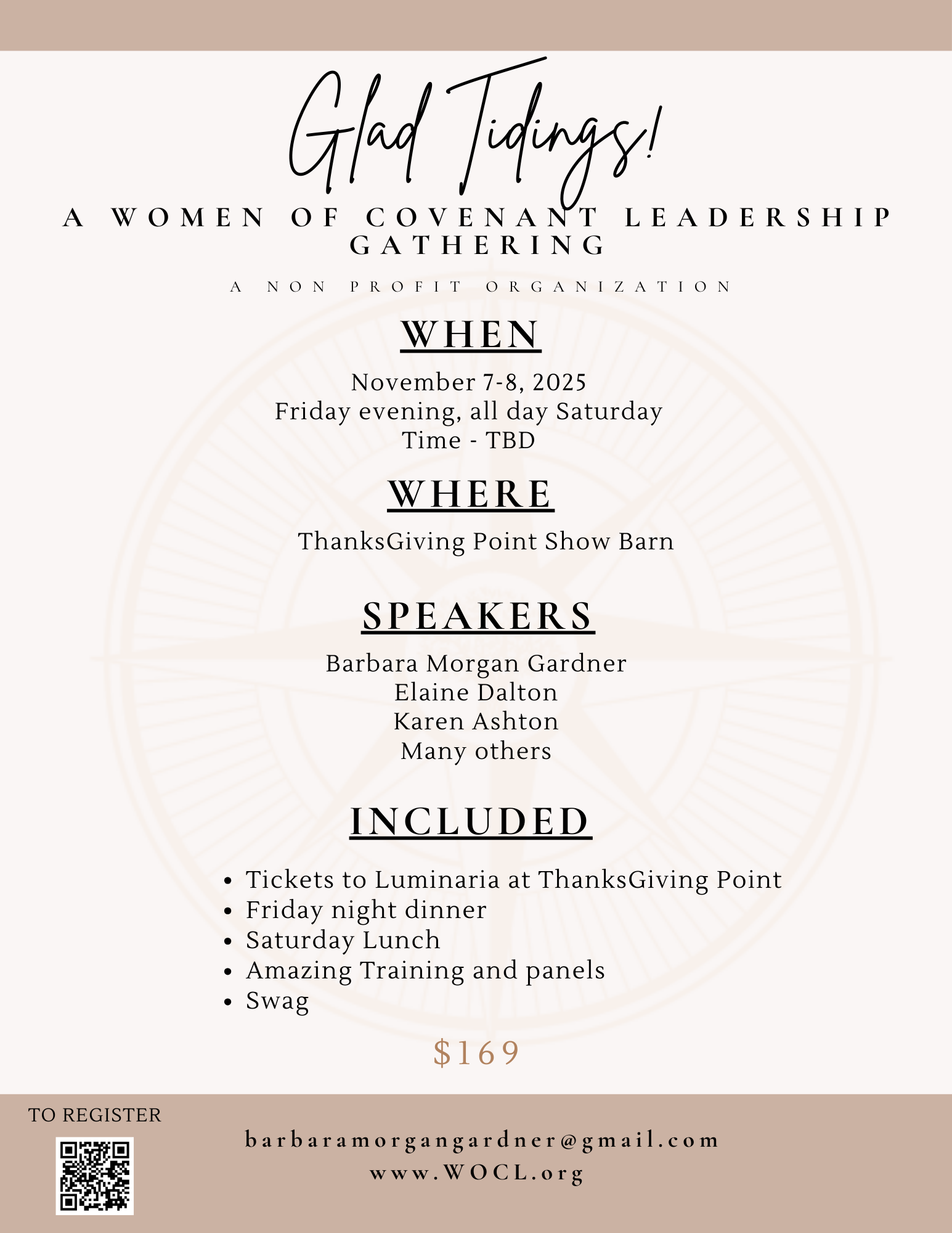 Glad Tidings! November 7-8, 2025 (In-Person) Women of Covenant Leadership Gathering - Lehi, Utah (Copy)
